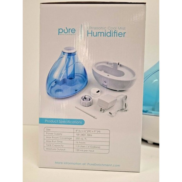 Pure Ultrasonic Cool Mist Humidifier Pure Enrichment 16 Hour Box Night Light - Picture 5 of 6